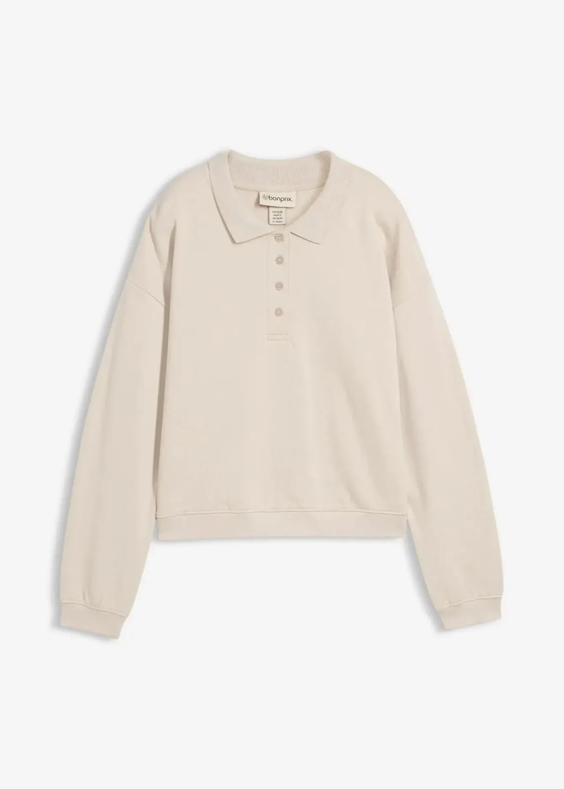 bonprix Sweat|Basics^Sweatshirt aus reiner Bio-Baumwolle beige