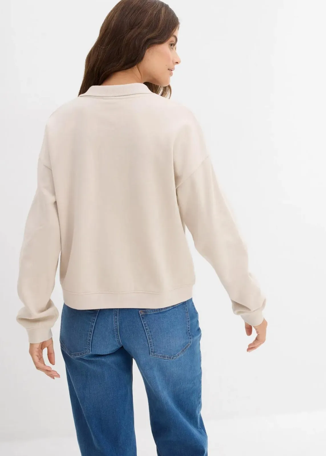 bonprix Sweat|Basics^Sweatshirt aus reiner Bio-Baumwolle beige