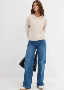 bonprix Sweat|Basics^Sweatshirt aus reiner Bio-Baumwolle beige
