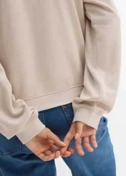 bonprix Sweat|Basics^Sweatshirt aus reiner Bio-Baumwolle beige