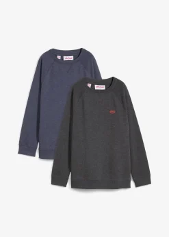 bonprix Bekleidung·Blusen & Tuniken|Sweat^Sweatshirt (2er Pack) anthrazit meliert+dunkelblau