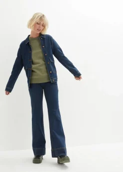 bonprix Sweat|Bekleidung·Blusen & Tuniken^Sweatshirt (2er Pack) schwarz+oliv meliert