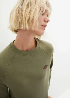 bonprix Sweat|Bekleidung·Blusen & Tuniken^Sweatshirt (2er Pack) schwarz+oliv meliert