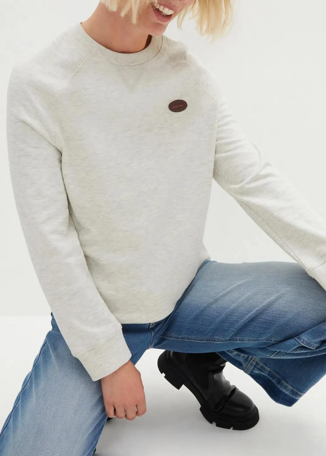 bonprix Sweat|Bekleidung·Blusen & Tuniken^Sweatshirt (2er Pack) indigo+naturmeliert meliert