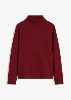 bonprix Sweat|Nachhaltigere Materialien^Sweatshirt mit Stehkragen rubinrot