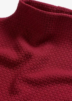 bonprix Sweat|Nachhaltigere Materialien^Sweatshirt mit Stehkragen rubinrot