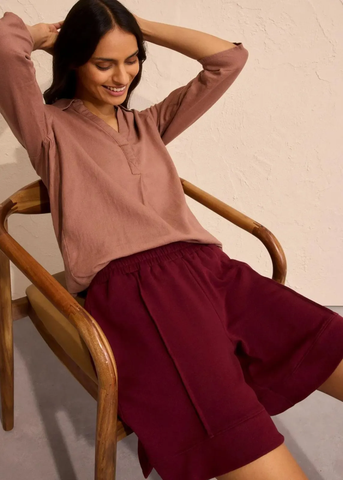 bonprix Bekleidung·Outdoorbekleidung|Bekleidung·Blusen & Tuniken^Sweat-Shorts aus Baumwoll-Mix ahornrot
