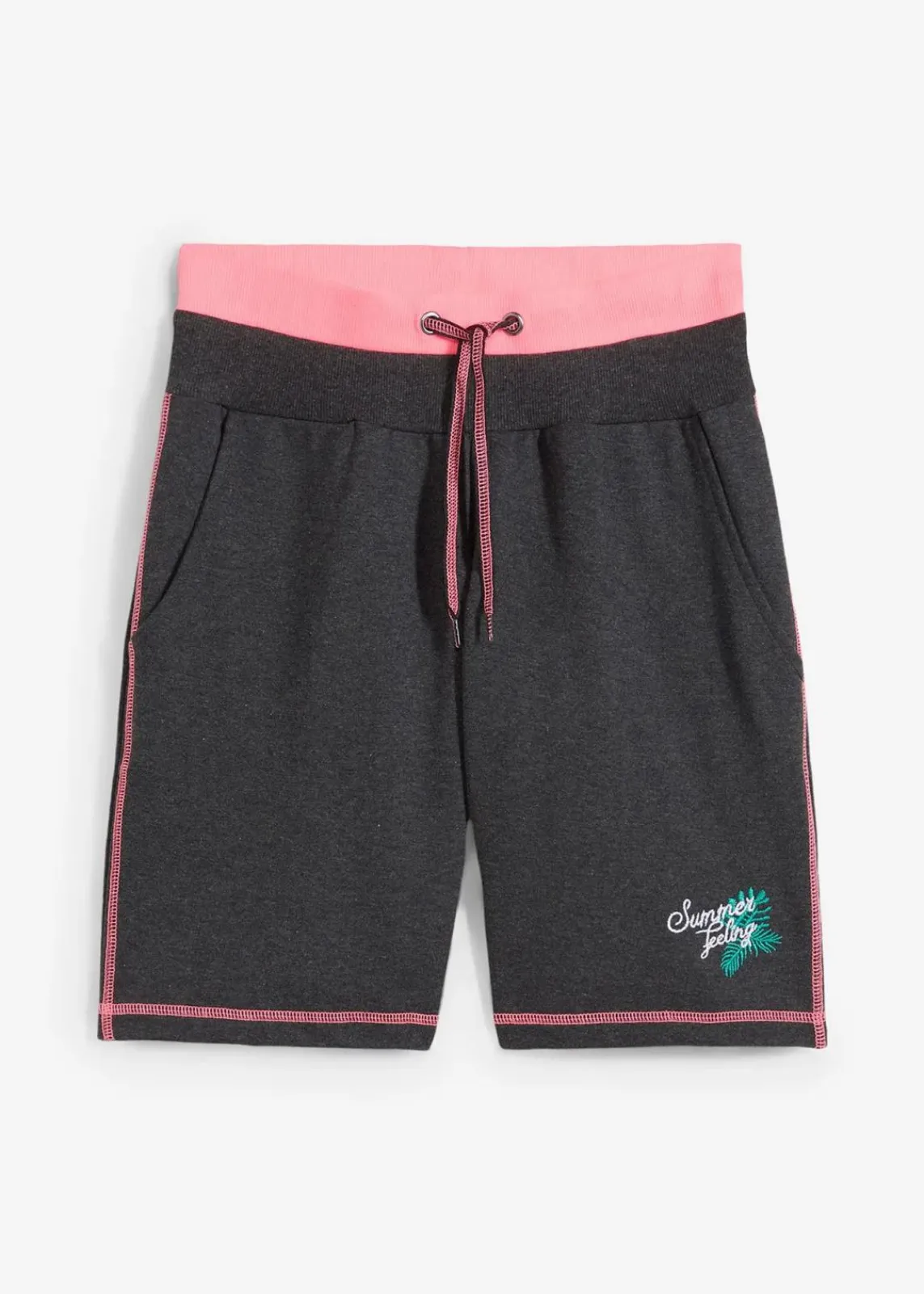 bonprix Mix & Match|Strandmode^Sweat-Shorts aus Baumwoll-Mix anthrazit meliert