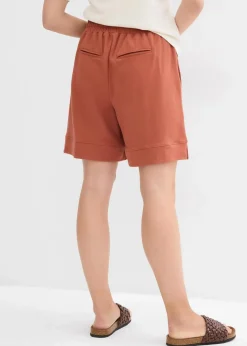 bonprix Hosen|Sweat^Sweat-Shorts aus Baumwoll-Mix cognac