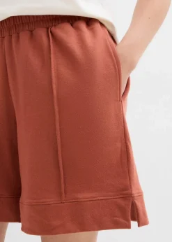 bonprix Hosen|Sweat^Sweat-Shorts aus Baumwoll-Mix cognac