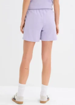 bonprix Nachhaltigere Materialien|Hosen^Sweat-Shorts aus reiner Baumwolle hellviolett