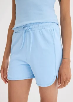 bonprix Bekleidung·Outdoorbekleidung|Bekleidung·Blusen & Tuniken^Sweat-Shorts aus reiner Bio-Baumwolle hellblau