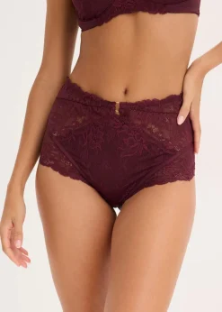 bonprix Wäsche·Dessous|Wäsche·Höschen^Taillenpanty aus zarter Spitze weinrot