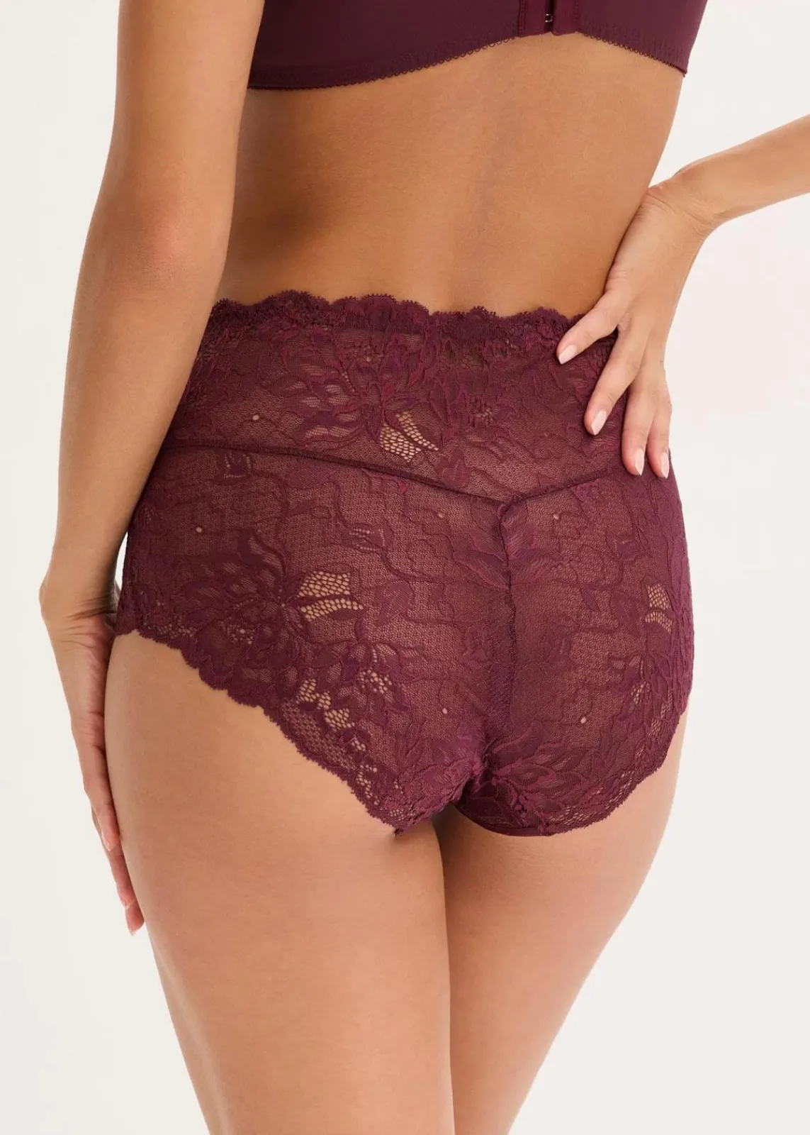 bonprix Wäsche·Dessous|Wäsche·Höschen^Taillenpanty aus zarter Spitze weinrot