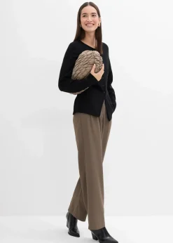 bonprix Bekleidung·Umstandsmode|Strickmode^Taillierte Strickjacke aus Viskose-Mix schwarz