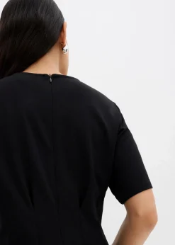 bonprix Shirts & Tops^Tailliertes Shirt aus bequemen Punto di Roma schwarz