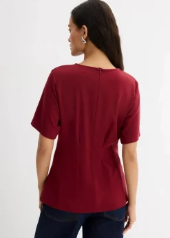 bonprix Shirts & Tops^Tailliertes Shirt aus bequemen Punto di Roma bordeaux