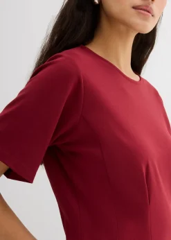 bonprix Shirts & Tops^Tailliertes Shirt aus bequemen Punto di Roma bordeaux