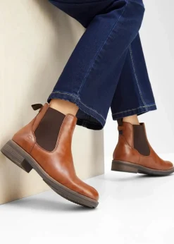 Tamaris Schuhe & Accessoires In Spezialgrößen·Elastischer Schaft|Boots^Chelsea-Boots cognac
