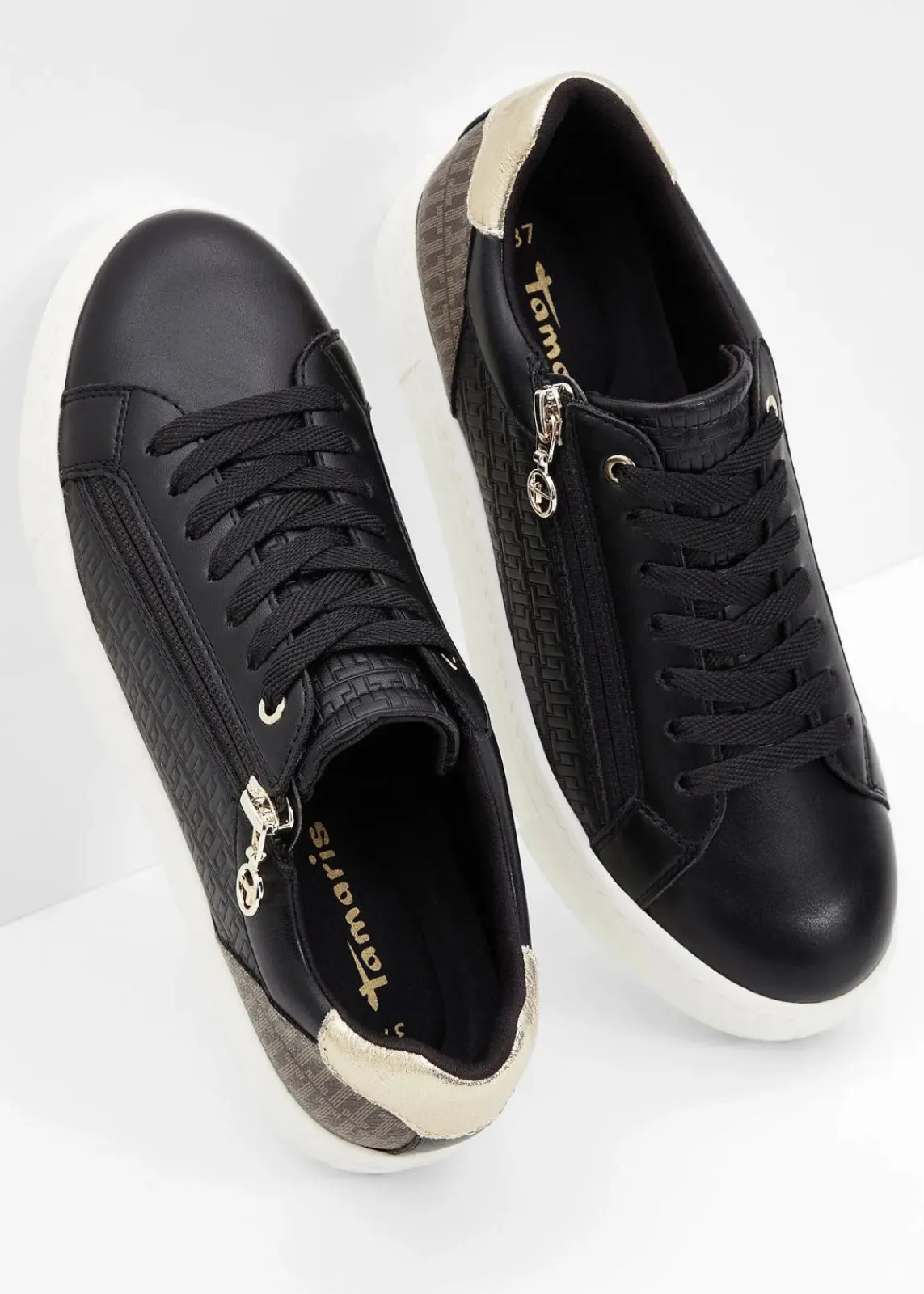 Tamaris High Heels|Komfortschuhe^Plateau-Sneaker mit Reißverschluss schwarz