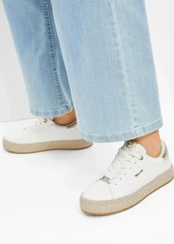 Tamaris High Heels|Sneaker^Sneaker mit Sohle in Bast-Optik weiß/gold
