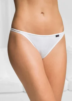 bonprix Wäsche·Basics|Wäsche·Baumwollunterwäsche^Tanga Slip (6er Pack) schwarz + weiß + grau/beige