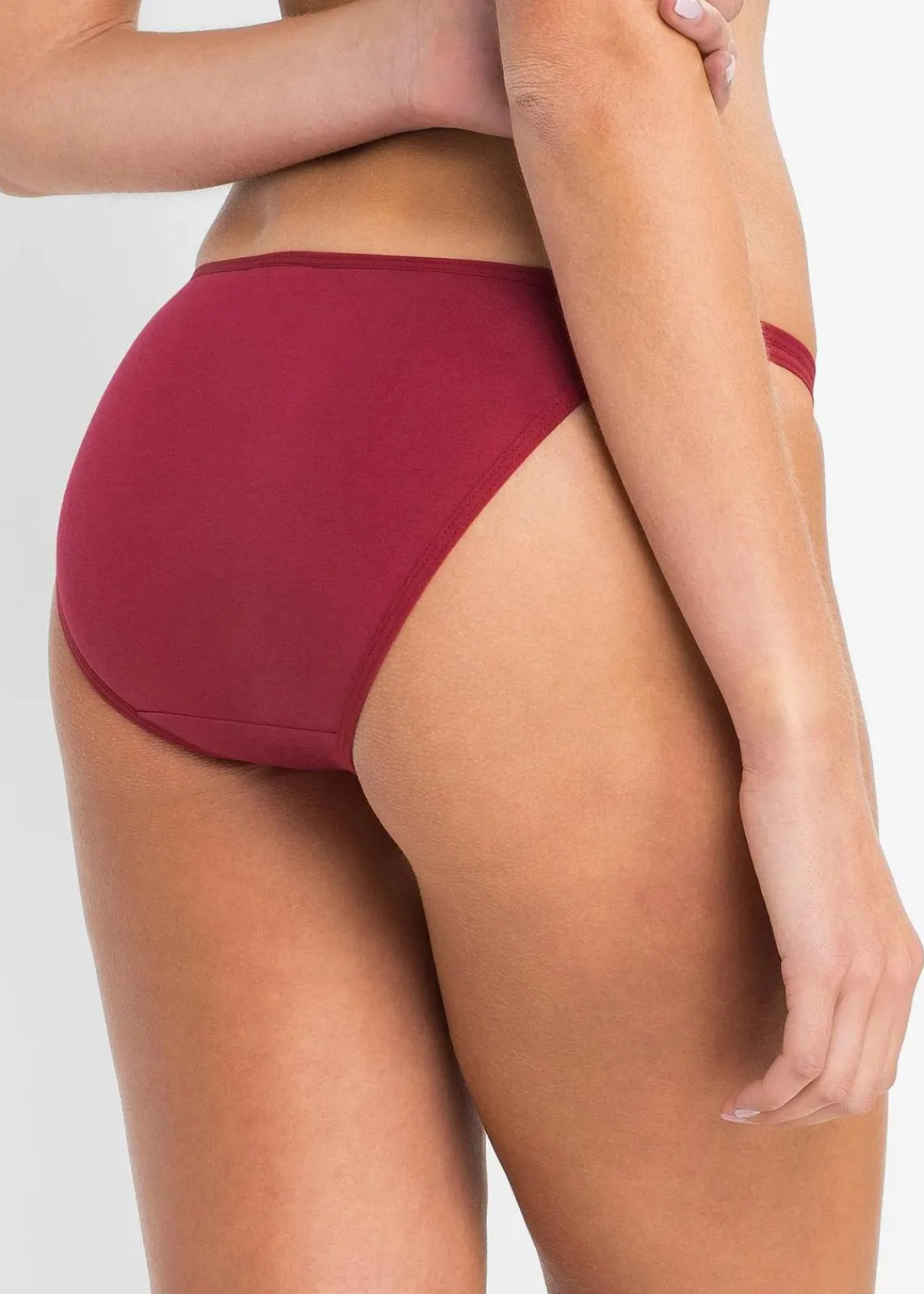 bonprix Höschen|Baumwollunterwäsche^Tanga Slip (6er Pack) hellgrau meliert + dunkelblau + abendrot