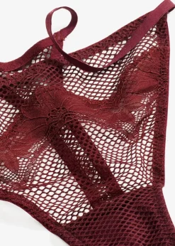 bonprix Wäsche·Dessous|Wäsche·Höschen^Tanga String mit edler Spitze burgunderrot