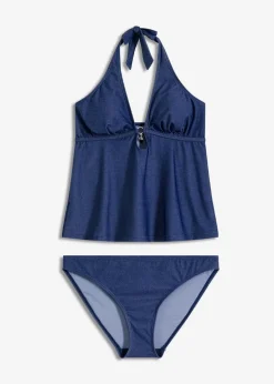 bonprix Tankinis|Bademode·Tankinis^Tankini in Jeansoptik (2-tlg.Set) dunkelblau denim