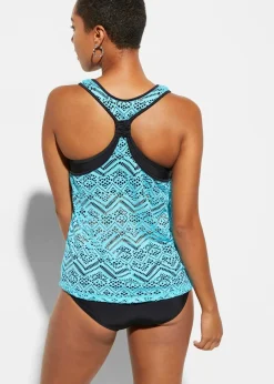 bonprix Tankinis|Bademode·Tankinis^Tankini mit elastischer Spitze (2-tlg. Set) türkis