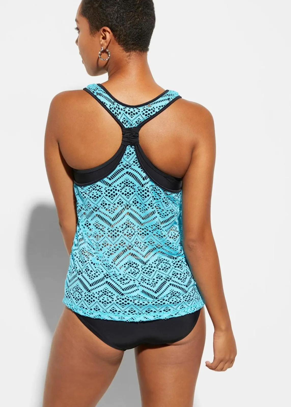 bonprix Tankinis|Bademode·Tankinis^Tankini mit elastischer Spitze (2-tlg. Set) türkis