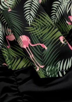 bonprix Nachhaltigere Materialien|Tankinis^Tankini mit Highwaist-Bikinihose (2-tlg.Set) schwarz floral