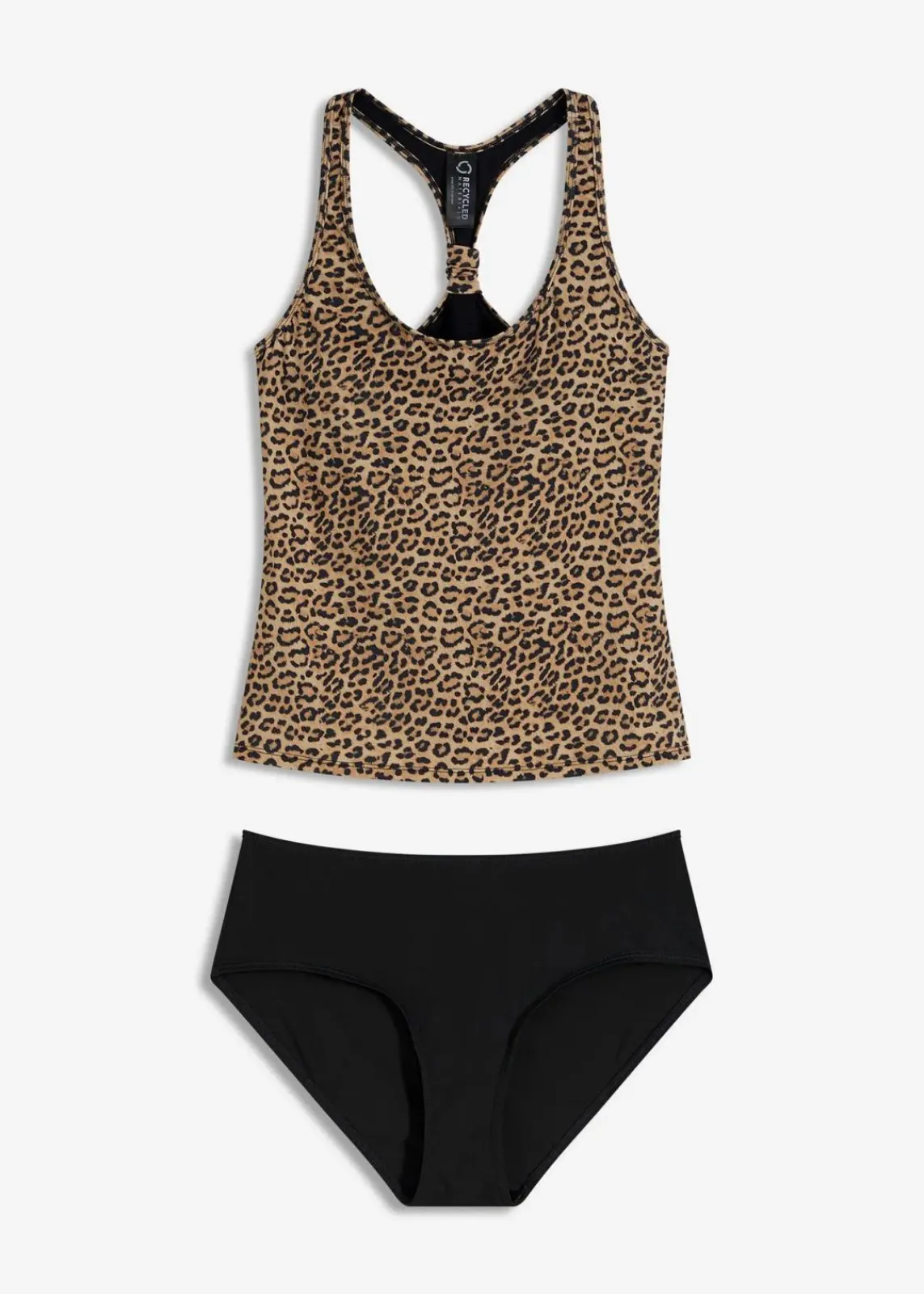bonprix Nachhaltigere Materialien|Tankinis^Tankini mit spezieller Rückenlösung (2-tlg.Set) anthrazit leo bedruckt