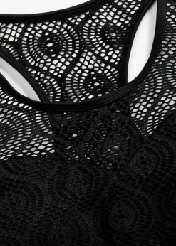 bonprix Tankinis|Bademode·Tankinis^Tankini mit Spitze (2-tlg.Set) schwarz