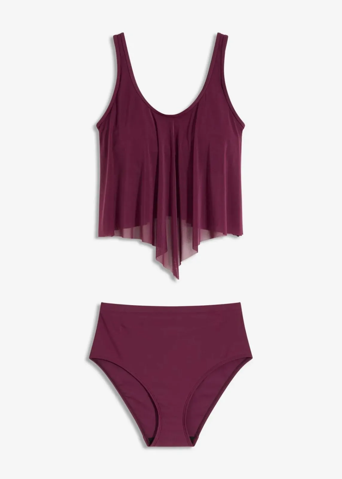bonprix Nachhaltigere Materialien|Tankinis^Tankini mit transparentem Mesh (2-tlg.Set) beere