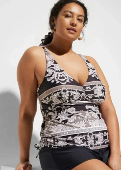 bonprix Nachhaltigere Materialien|Mix & Match^Tankini Oberteil schwarz/weiß/grau