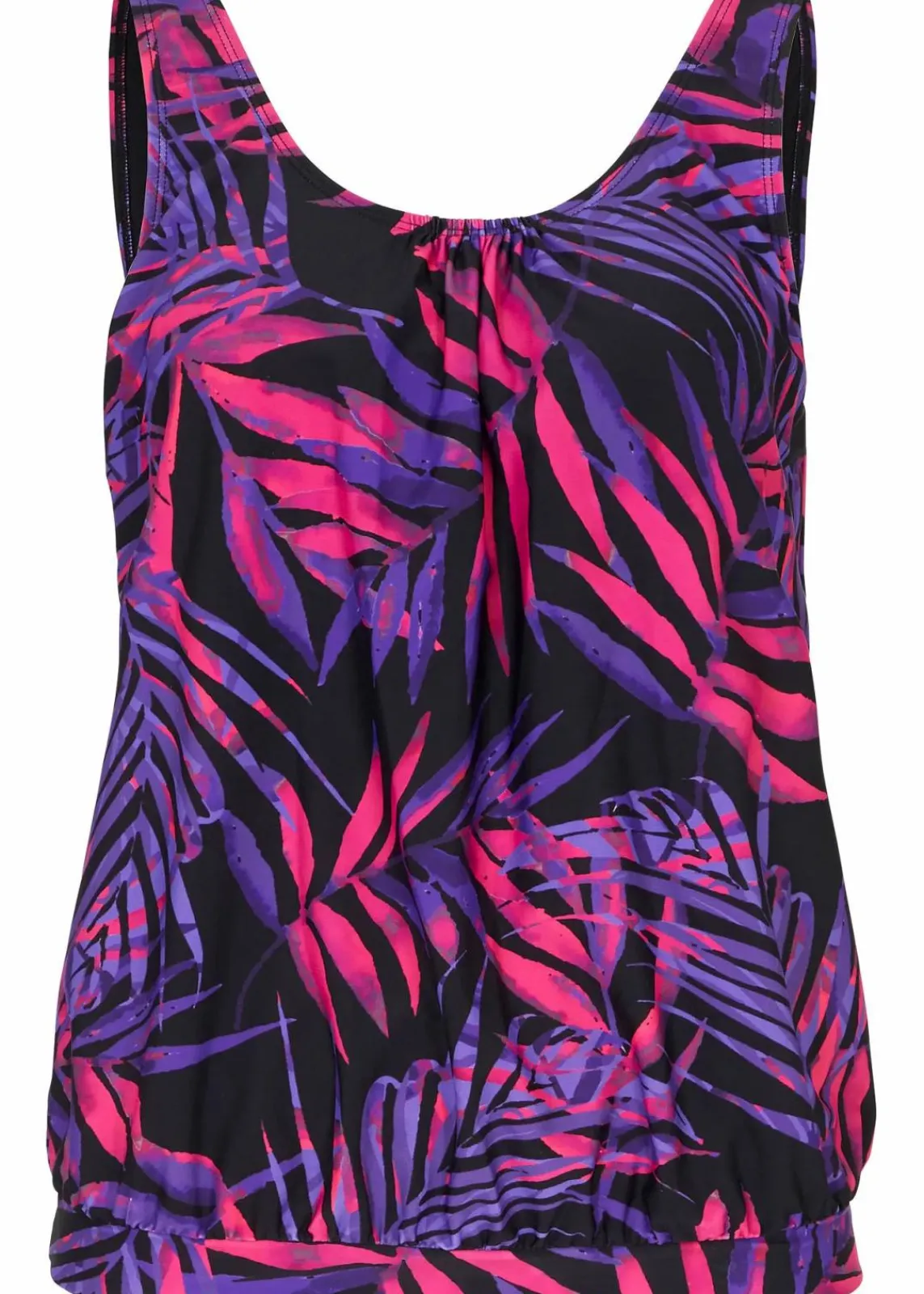 bonprix Nachhaltigere Materialien|Mix & Match^Tankini Oberteil schwarz/lila bedruckt