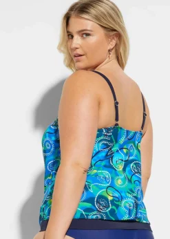 bonprix Nachhaltigere Materialien|Mix & Match^Tankini Oberteil blau bedruckt