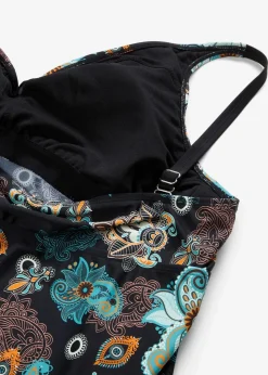 bonprix Nachhaltigere Materialien|Mix & Match^Tankini Oberteil schwarz/orange paisley