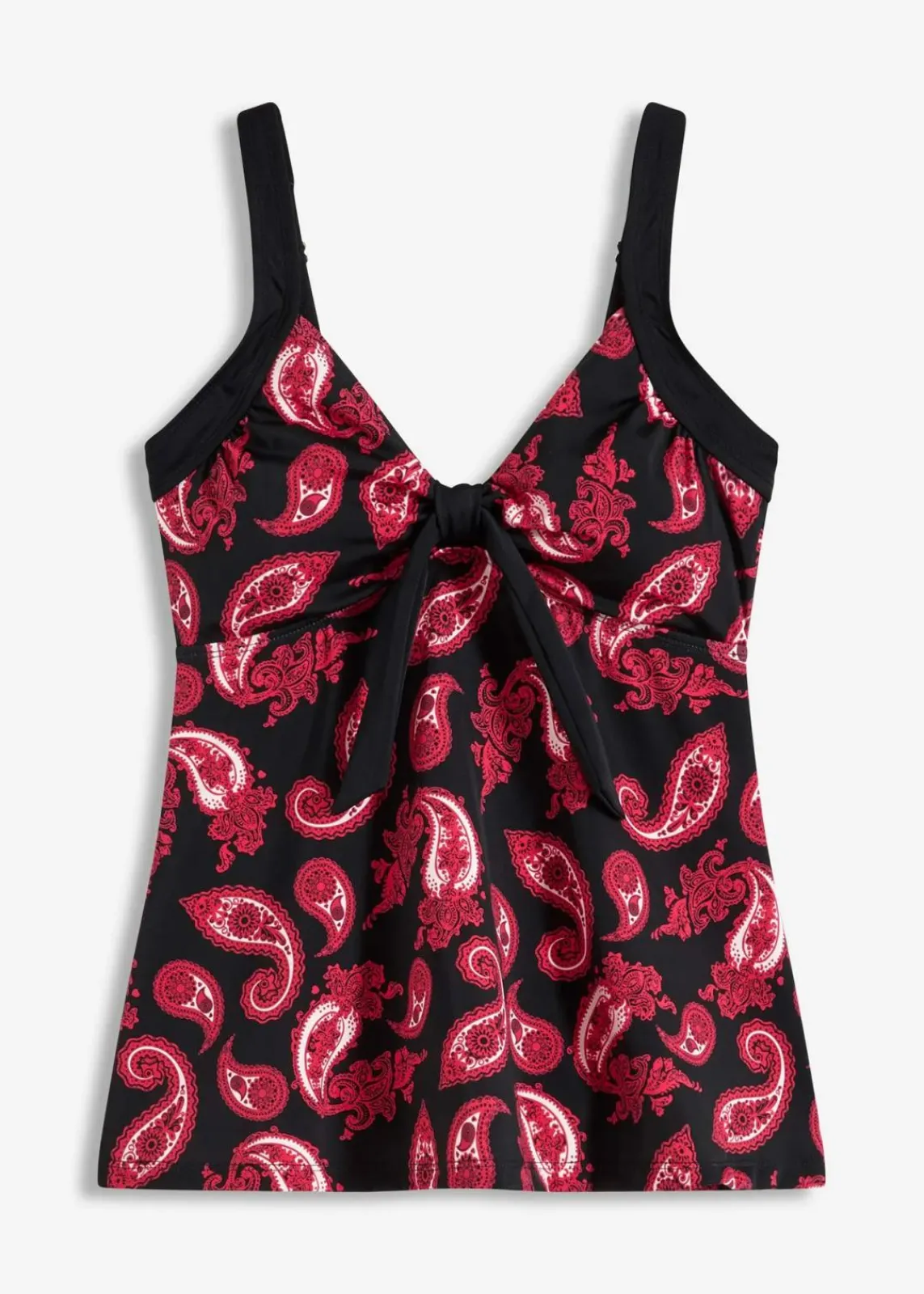 bonprix Nachhaltigere Materialien|Bademode·Tankinis^Tankini Oberteil schwarz/hibiskuspink paisley