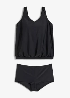 bonprix Nachhaltigere Materialien|Bademode·Tankinis^Tankini schnelltrocknend (2-tlg. Set) schwarz