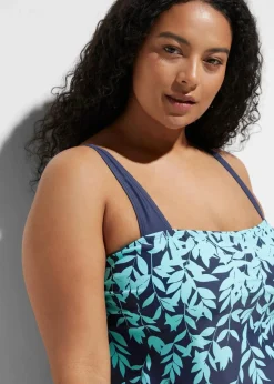 bonprix Bademode·Tankinis|Bademode·Bedeckende Bademode^Tankini (2-tgl. Set) hellblau/dunkelblau geblümt