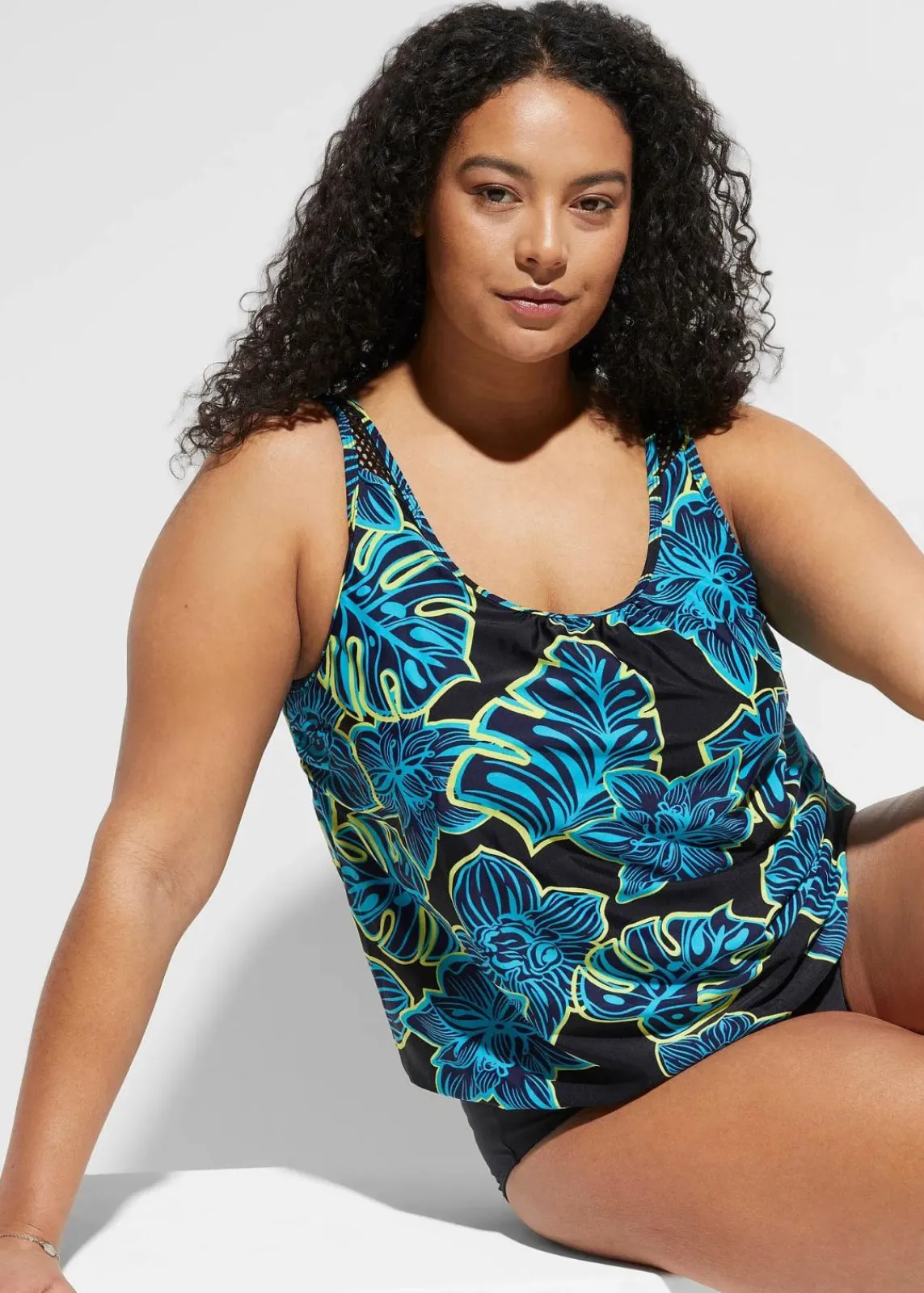 bonprix Nachhaltigere Materialien|Tankinis^Tankini (2-tgl. Set) schwarz/türkis