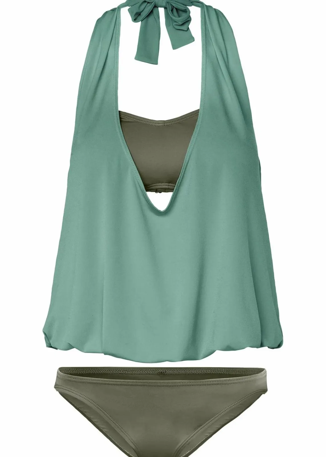 bonprix Nachhaltigere Materialien|Tankinis^Tankini (3-tlg. Set) oliv/pastellgrün