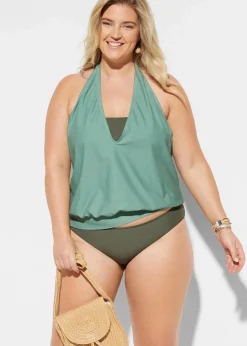 bonprix Nachhaltigere Materialien|Tankinis^Tankini (3-tlg. Set) oliv/pastellgrün