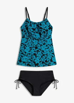 bonprix Nachhaltigere Materialien|Bademode·Tankinis^Tankini (2-tlg. Set) schwarz/türkis floral