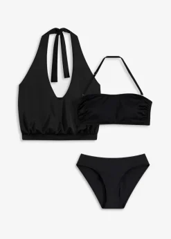 bonprix Nachhaltigere Materialien|Bademode·Tankinis^Tankini (3-tlg. Set) schwarz
