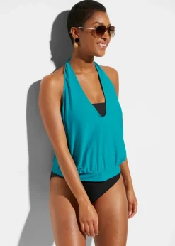 bonprix Nachhaltigere Materialien|Bademode·Tankinis^Tankini (3-tlg. Set) schwarz/türkis