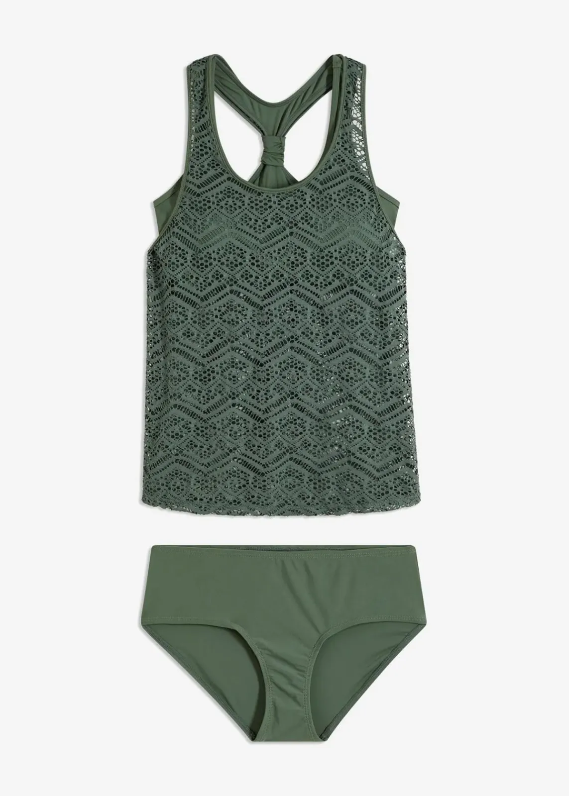 bonprix Nachhaltigere Materialien|Tankinis^Tankini (2-tlg. Set) aus Spitze oliv