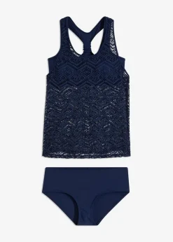 bonprix Nachhaltigere Materialien|Bademode·Tankinis^Tankini (2-tlg. Set) aus Spitze dunkelblau